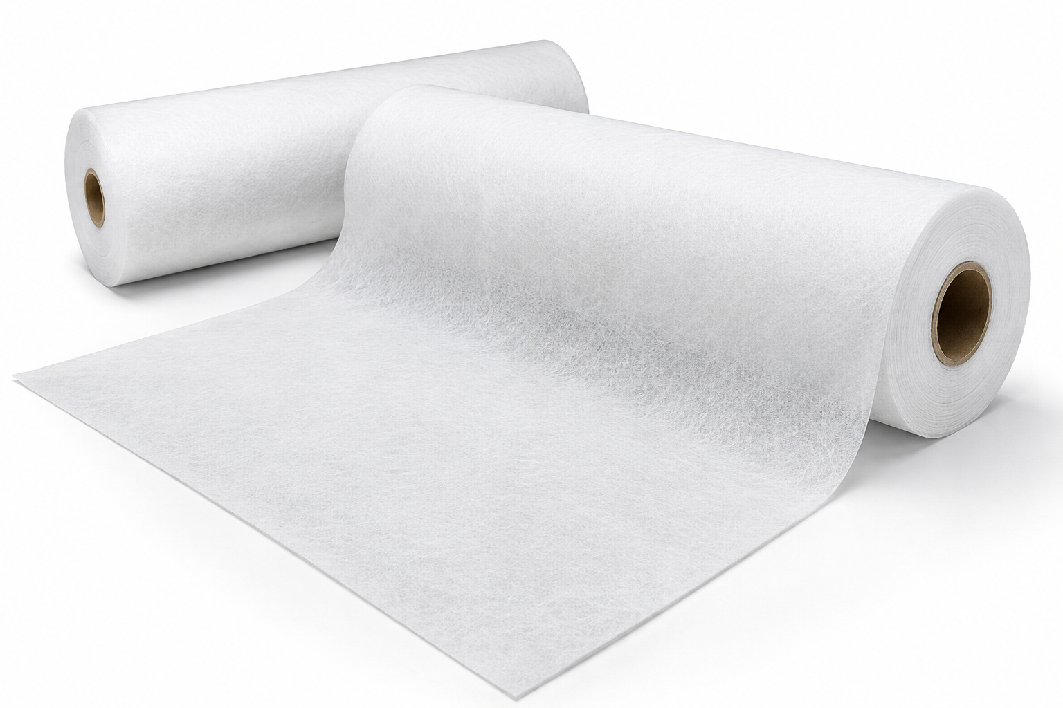 Illustration of white coolant filter fabric rolls